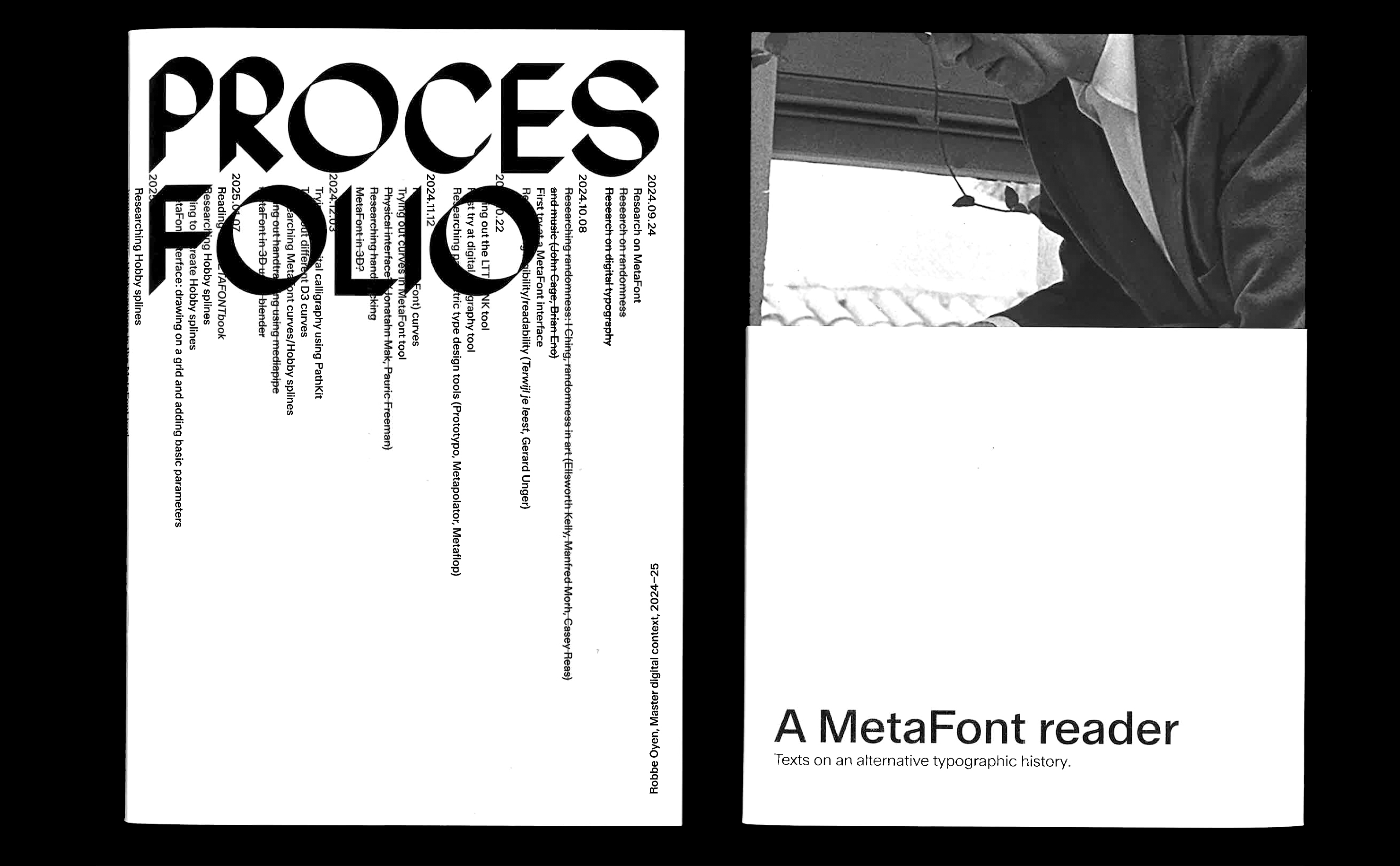 A MetaFont reader and procesfolio covers